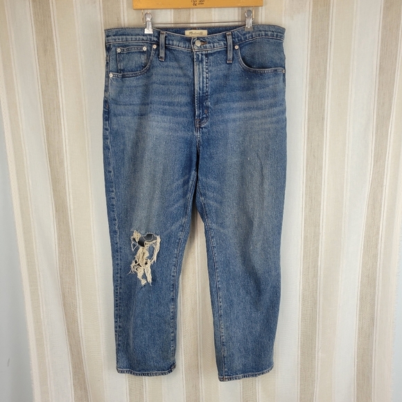 Madewell The‎ Perfect Vintage Straight Jeans Blue Size 33 - Picture 1 of 15